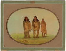 Two Nezperce Warriors and a Boy, 1855/1869. Creator: George Catlin