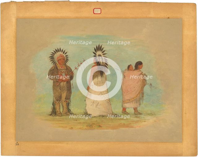 Two Ottoe Chiefs and a Woman, 1861/1869. Creator: George Catlin.