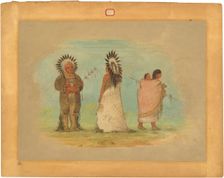 Two Ottoe Chiefs and a Woman, 1861/1869. Creator: George Catlin