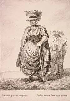 Two oyster sellers, Cries of London, 1760. Artist: Paul Sandby