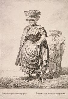 Two oyster sellers, Cries of London, 1760. Artist: Paul Sandby