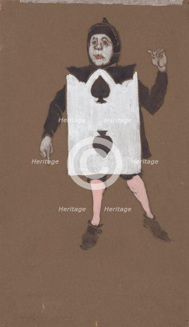 Two of Spades (costume design for Alice-in-Wonderland, 1915). Creator: William Penhallow Henderson.