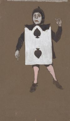 Two of Spades (costume design for Alice-in-Wonderland, 1915). Creator: William Penhallow Henderson