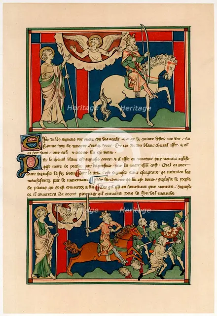 Two of the Horsemen of the Apocalypse, early 14th century. Artist: Unknown