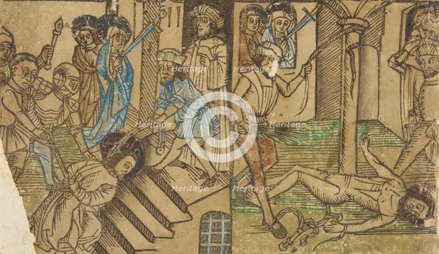 Two of the Seven Falls of Christ (Schr. 647 & 653), 15th century., 15th century. Creator: Anon.