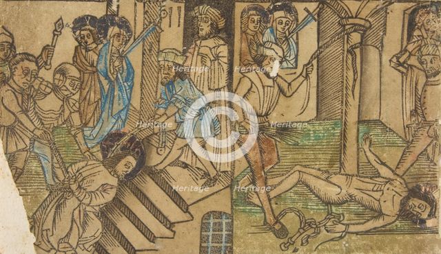 Two of the Seven Falls of Christ (Schr. 647 & 653), 15th century., 15th century. Creator: Anon.