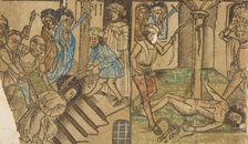 Two of the Seven Falls of Christ (Schr. 647 & 653), 15th century., 15th century. Creator: Anon