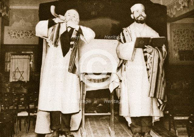 Two officials of an East End synagogue, London, 20th century.  Creator: Unknown.