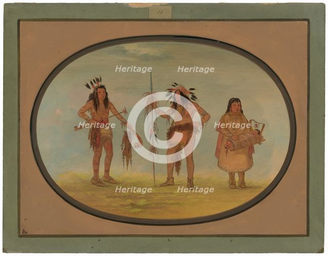 Two Ojibbeway Warriors and a Woman, 1861/1869. Creator: George Catlin.