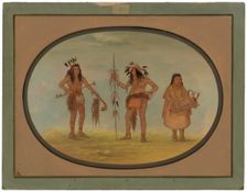Two Ojibbeway Warriors and a Woman, 1861/1869. Creator: George Catlin