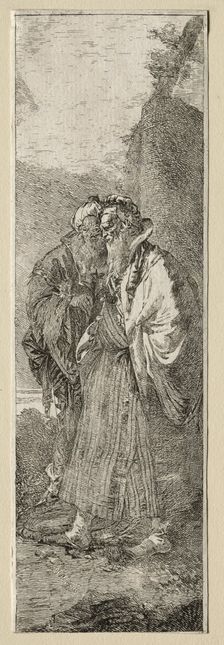 Two Old Men in a Landscape. Creator: Giovanni Domenico Tiepolo (Italian, 1727-1804)