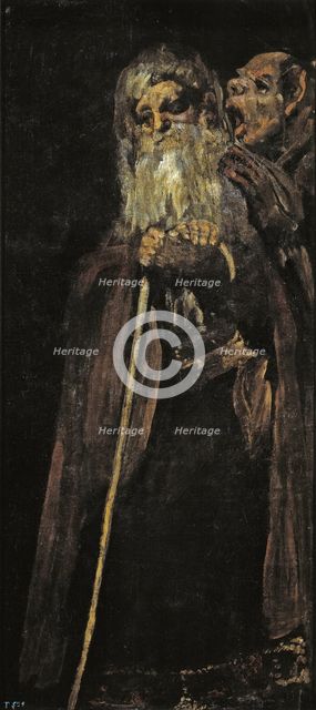 Two Old Men (Two Monks). Artist: Goya, Francisco, de (1746-1828)