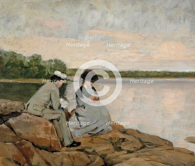 Two on the Shore, 1877. Creator: Arvid Liljelund.