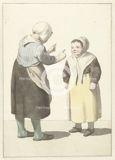 Two opposing girls, 1700-1800. Creator: W. Barthautz.