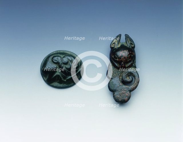 Two Ordos bronzes, Eastern Zhou dynasty, China, 4th-3rd century BC.  Creator: Unknown.