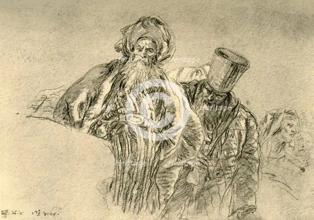 'Two Oriental Merchants', 1753, (1928).  Artists: Giovanni Battista Tiepolo, Giovanni Domenico Tiepolo.