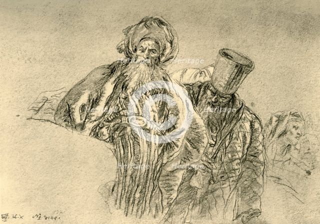 'Two Oriental Merchants', 1753, (1928).  Artists: Giovanni Battista Tiepolo, Giovanni Domenico Tiepolo.
