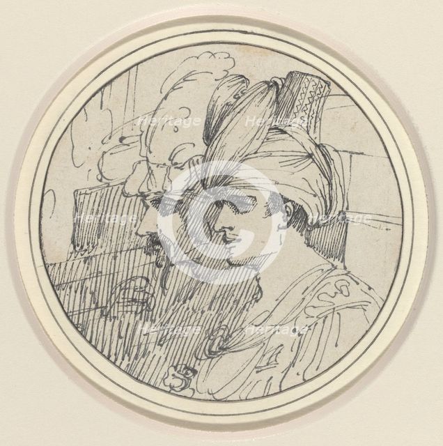 Two Oriental Heads, 1770/1775. Creator: John Hamilton Mortimer.