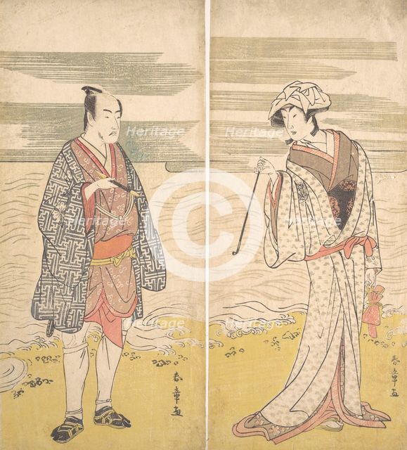 Two actors: the Fourth Matsumoto Koshiro as a Man Dressed in a Short Kimono [left], 1779. Creator: Katsukawa Shunjo.