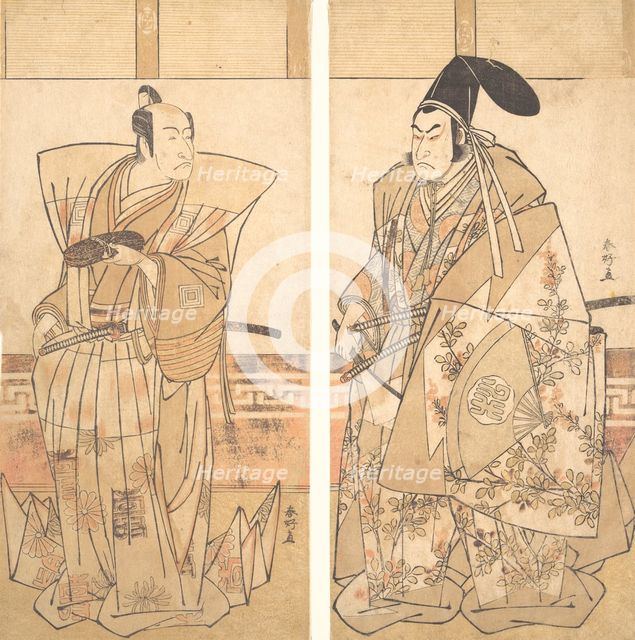 Two Actors Dressed in Ceremonial Costumes, ca. 1787. Creator: Katsukawa Shunko.