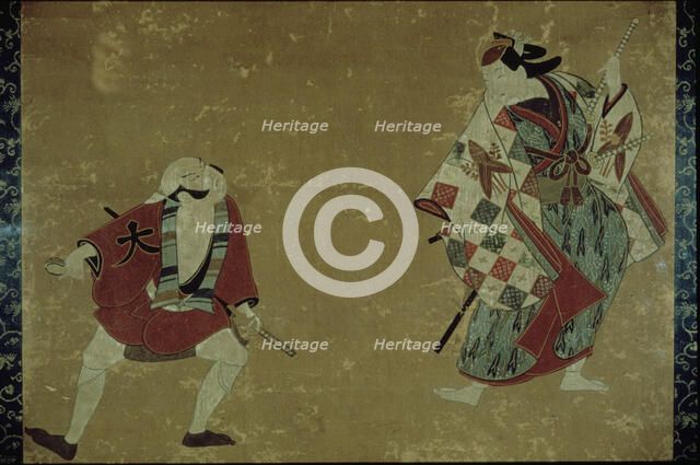 'Two Actors in a Play', 1700-1705. Artist: Anon