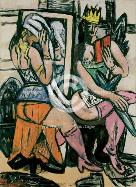 Two Actresses At The Dressing Room, 1946. Creator: Beckmann, Max (1884-1950).