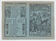 Two advertisments printed on the same sheet for materials published by Vanegas Arro..., ca. 1900-10. Creator: José Guadalupe Posada