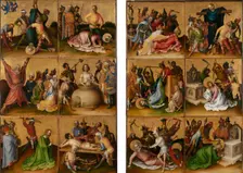 Two altarpiece wings with the Martyrdom of the Apostles, after 1435. Creator: Stephan Lochner