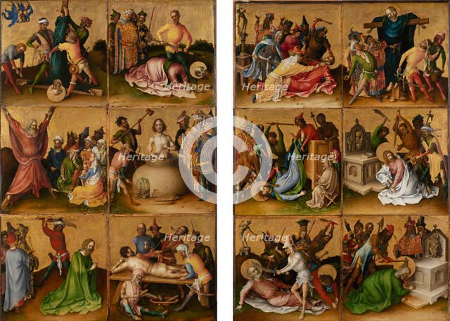 Two altarpiece wings with the Martyrdom of the Apostles, after 1435. Creator: Stephan Lochner.