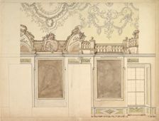 Two Alternate Elevations for an Interior Wall, 1700-1780. Creator: Anon