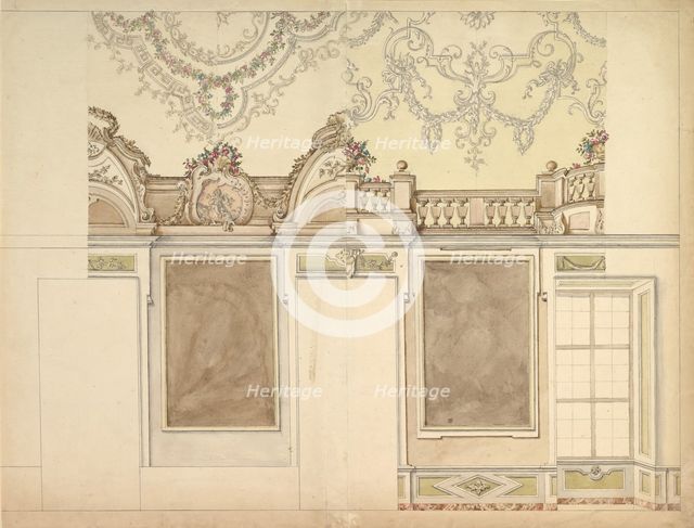 Two Alternate Elevations for an Interior Wall, 1700-1780. Creator: Anon.