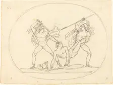 Two Ancient Warriors Fighting over a Dead Comrade. Creator: Bartolomeo Pinelli