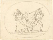 Two Ancient Warriors Fighting over a Dead Comrade. Creator: Bartolomeo Pinelli