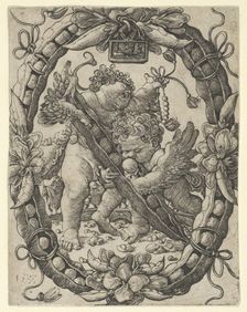 Two Angels with a Peapod, 1533. Creator: Master H.L