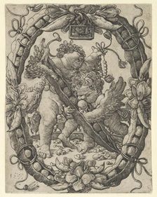 Two Angels with a Peapod, 1533. Creator: Master H.L