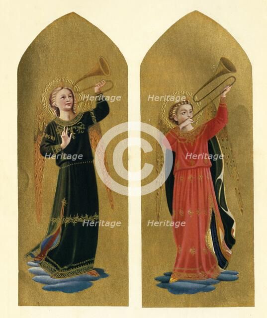 'Two Angels with Trumpets', 15th century, (c1909). Artist: Fra Angelico.