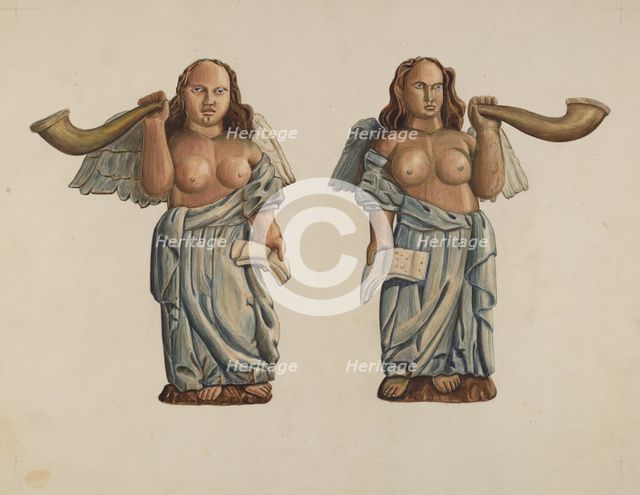 Two Angels, c. 1938. Creator: Al Curry.