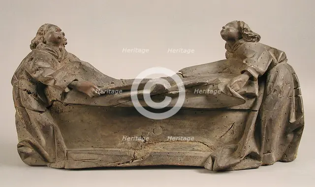 Two Angels Holding a Shroud, German, 15th century. Creator: Unknown.