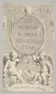 Two Angels Seated on Clouds. Creator: Claude Mellan