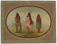 Two Apachee Warriors and a Woman, 1855/1869. Creator: George Catlin
