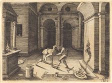 Two Apprentices Fighting. Creator: Jean de Gourmont I