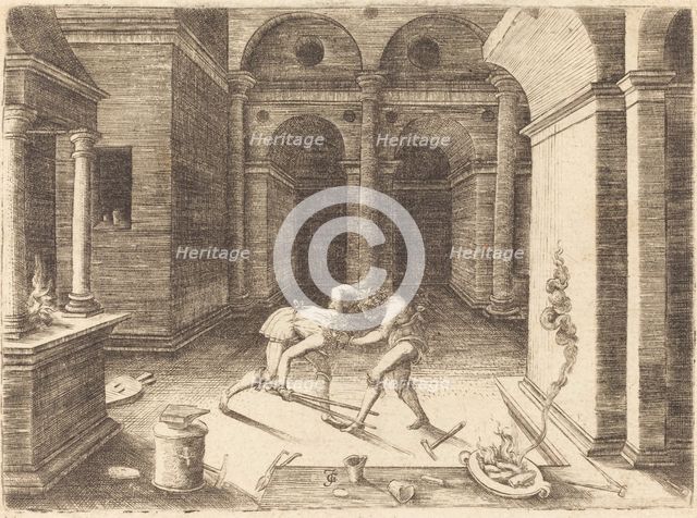 Two Apprentices Fighting. Creator: Jean de Gourmont I.