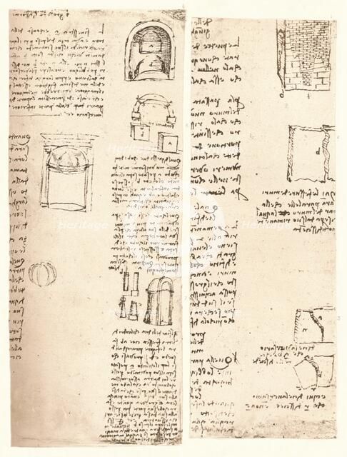 Two architectural drawings, c1472-c1519 (1883). Artist: Leonardo da Vinci.