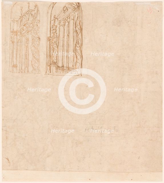 Two Architectural Studies. Creator: Lattanzio Gambara.