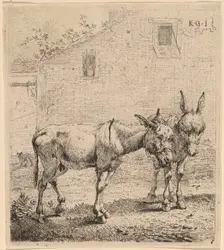 Two Asses, 1652. Creator: Karel Du Jardin