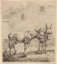 Two Asses, 1652. Creator: Karel Du Jardin