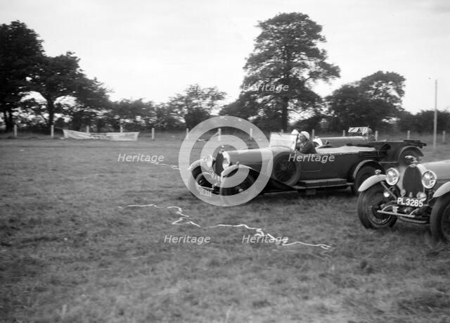 Two Bugatti Type 44s taking part in the Bugatti Owners Club gymkhana, 5 July 1931. Artist: Bill Brunell.