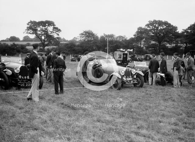 Two Bugatti Type 44s taking part in the Bugatti Owners Club gymkhana, 5 July 1931. Artist: Bill Brunell.