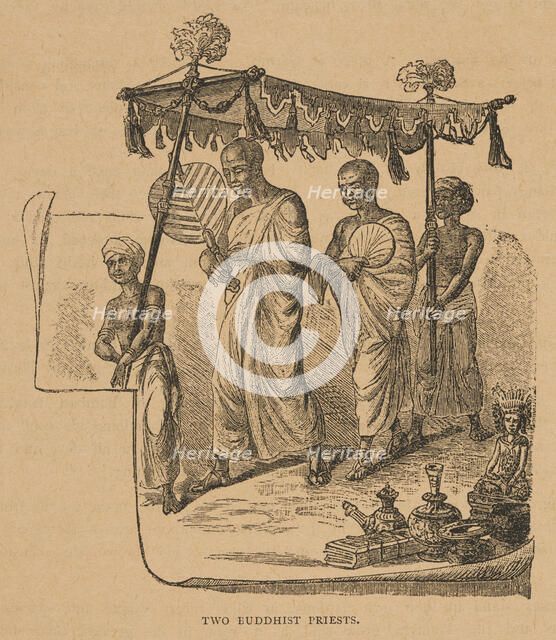 Two Buddhist Priests from "Hagenbeck's World Renowned Ceylonese Exhibition", 1886. Creator: Unknown.