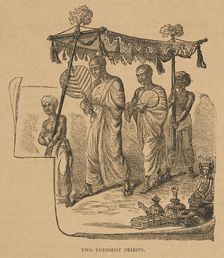 Two Buddhist Priests from "Hagenbeck's World Renowned Ceylonese Exhibition", 1886. Creator: Unknown
